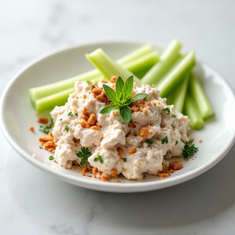 Tuna and Greek Yogurt Salad with Celery Sticks