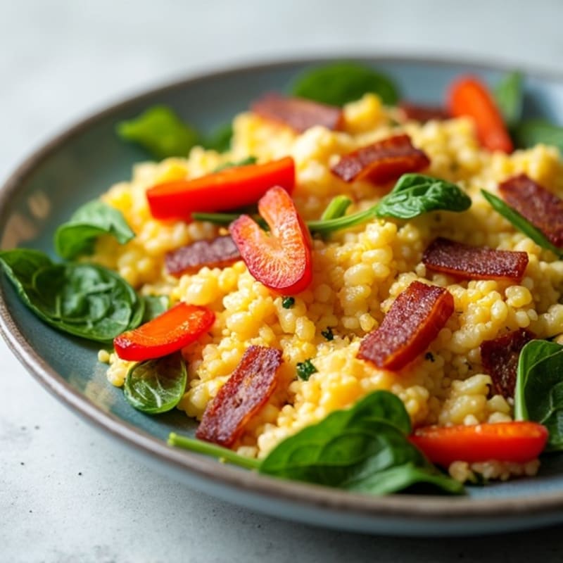 Egg White Veggie Scramble with Turkey Bacon