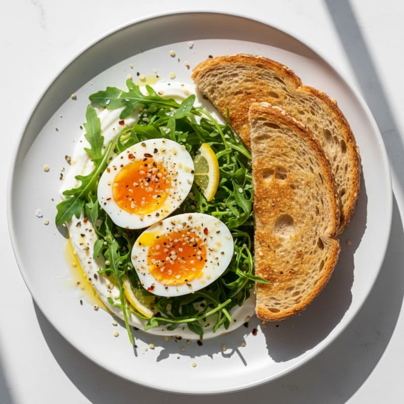 Creamy Soft-Boiled Eggs with Toasted Wholemeal