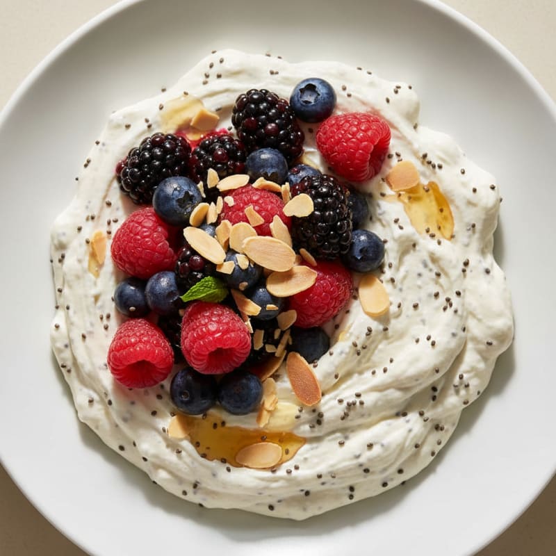Silky Greek Yogurt Protein Mousse with Fresh Berries
