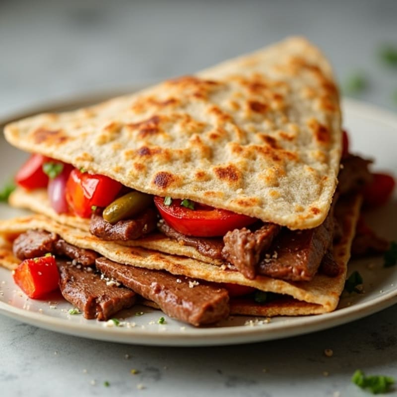 Crispy Lean Steak and Veggie Whole Wheat Quesadillas