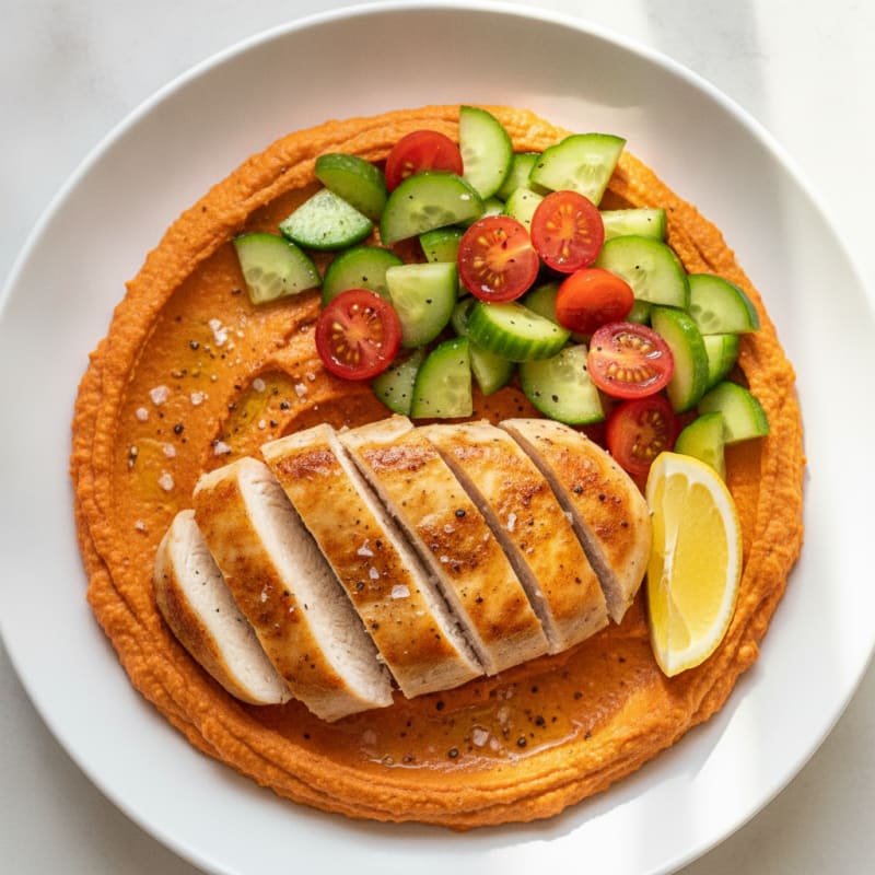 Roasted Red Pepper Hummus Bowl