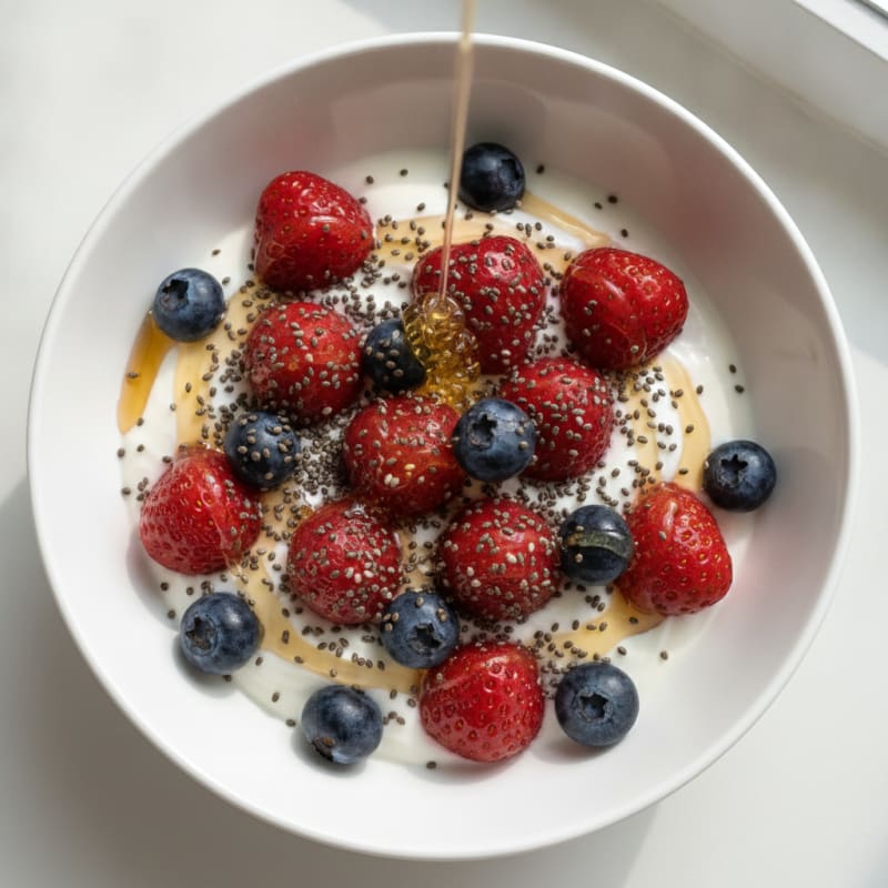 Greek Yogurt with Fresh Berries and Chia Seeds