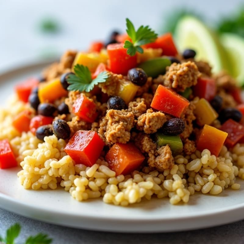 Spicy Turkey Taco Skillet with Cauliflower Rice