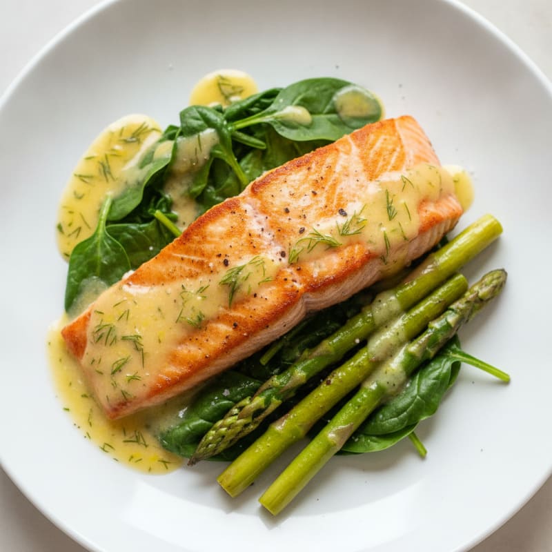 Pan-Seared Salmon with Lemon-Dill Sauce