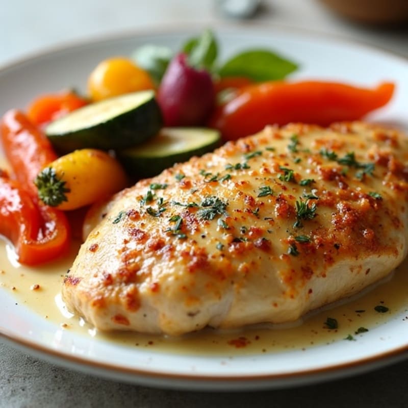 Creamy Spiced Chicken with Roasted Vegetables