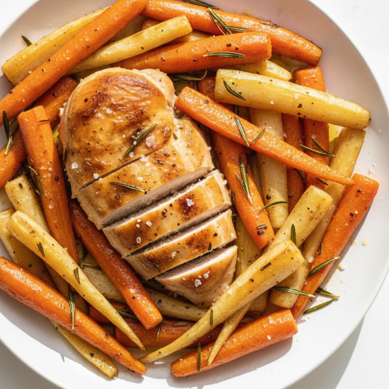 Garlic Herb Roasted Chicken with Root Vegetables