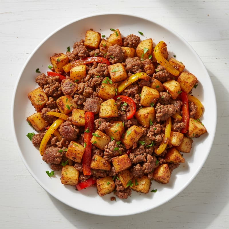 Crispy Ground Beef and Potato Hash