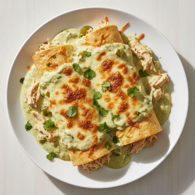 Creamy Chicken and Green Chili Enchiladas
