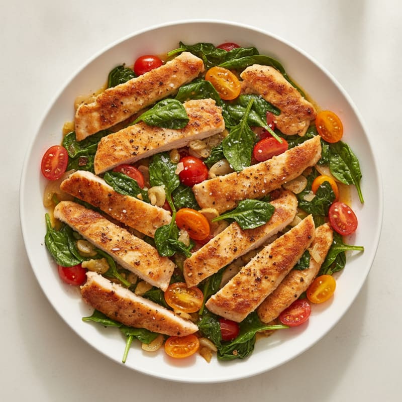 Zesty Lemon Chicken and Spinach Skillet