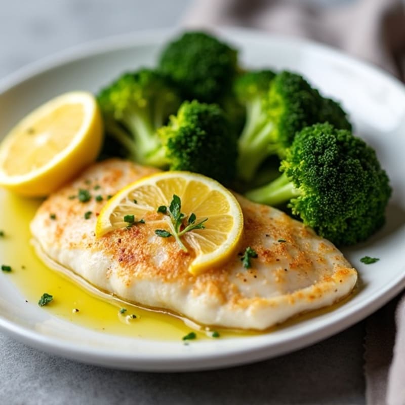 Lemon Garlic Tilapia with Steamed Broccoli