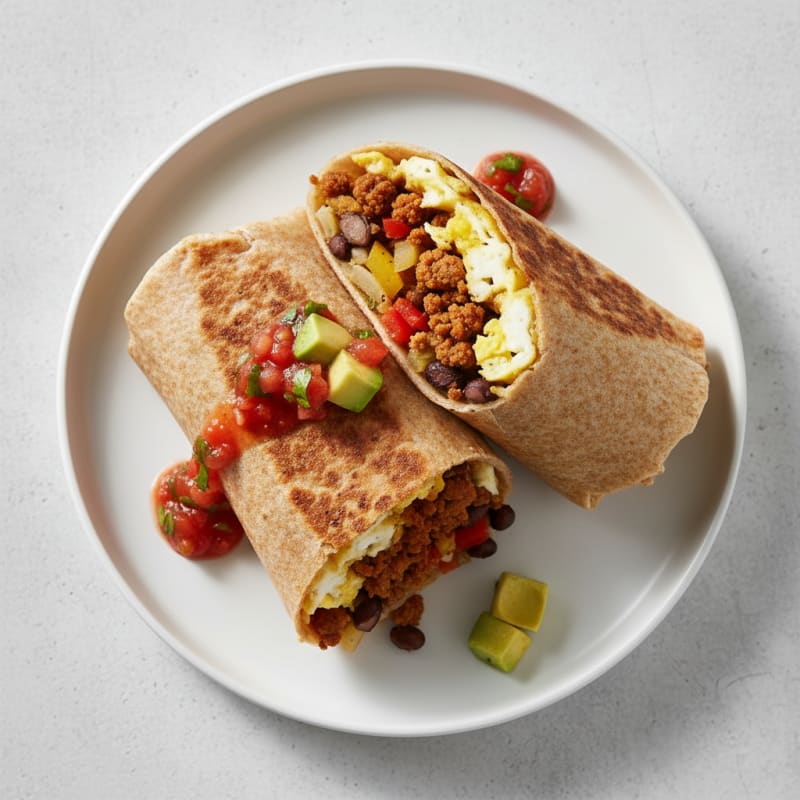 Crispy Chorizo and Egg Breakfast Burrito