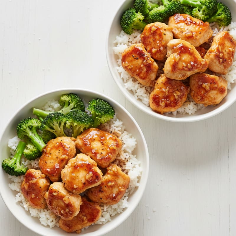Crispy Honey-Garlic Chicken Bowls