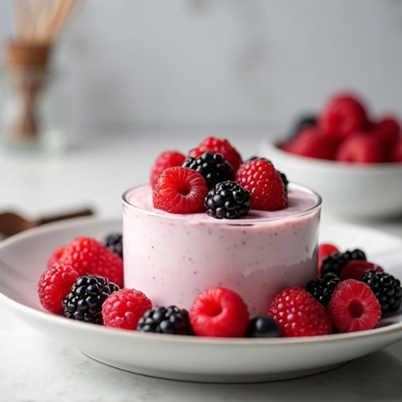 Greek Yogurt Protein Pudding with Mixed Berries