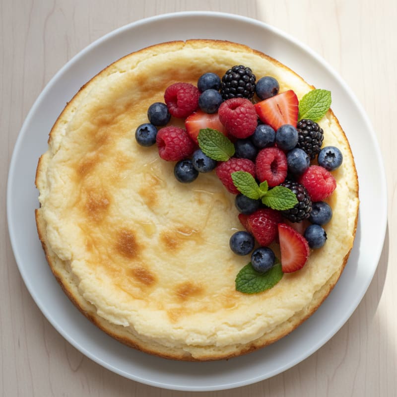 Vanilla Protein Cheesecake with Cottage Cheese and Berries
