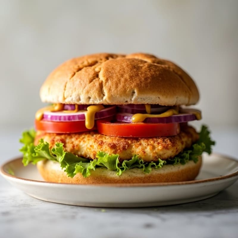 Lean Crispy Chicken Sandwich with Crunchy Veggies