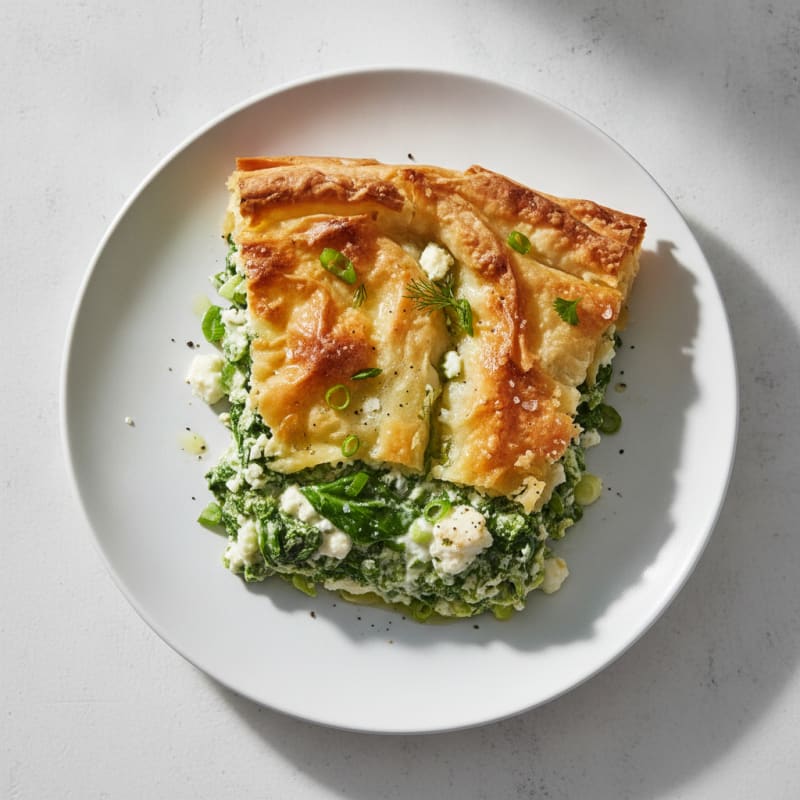 High-Protein Spinach and Feta Phyllo Pie