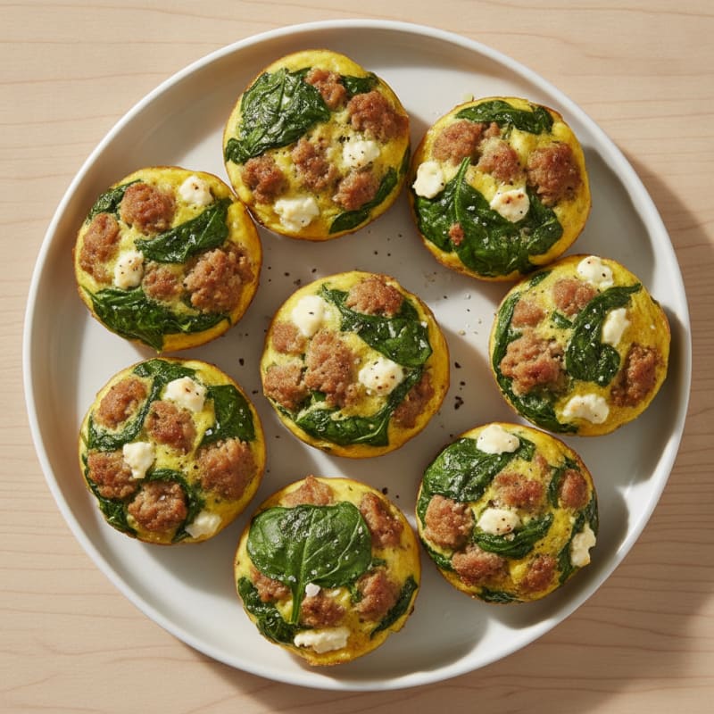 Sausage and Spinach Egg Bites