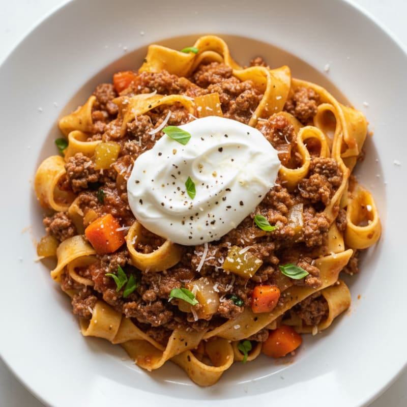 Tender Beef Ragu with Creamy Pappardelle