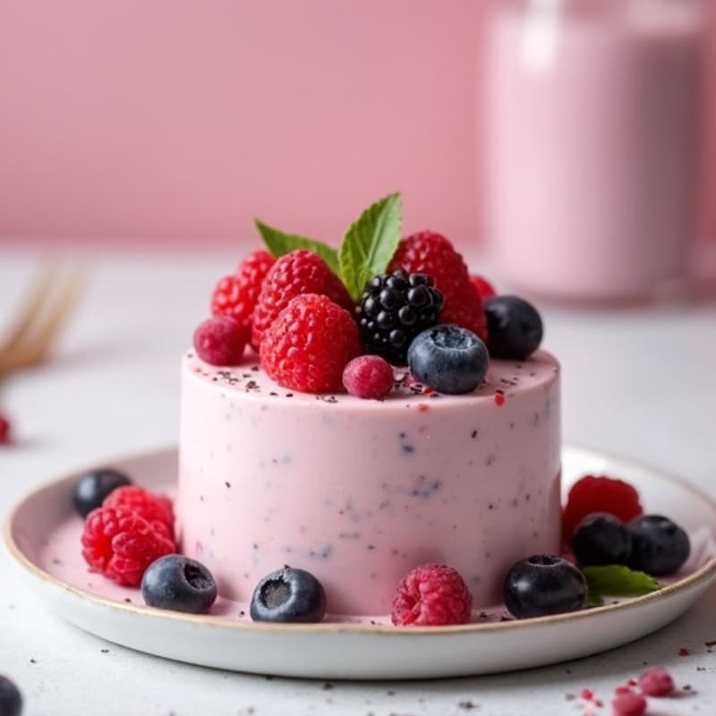 Greek Yogurt Protein Mousse with Mixed Berries