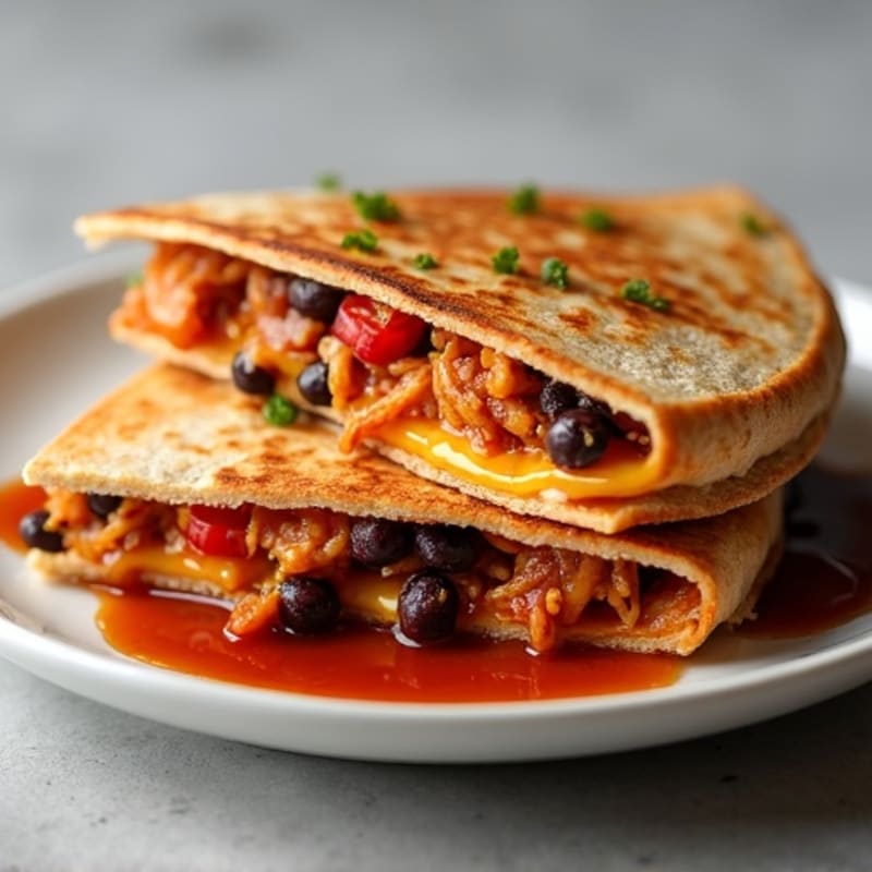 Crispy BBQ Chicken and Black Bean Quesadillas