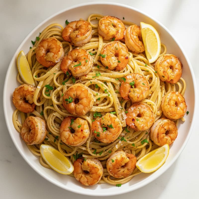Garlic Butter Shrimp Scampi with Linguine