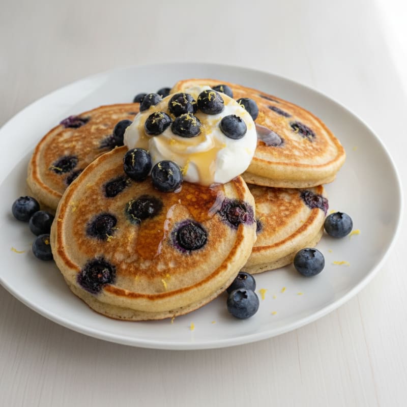 Blueberry Ricotta Pancakes with Lemon Zest