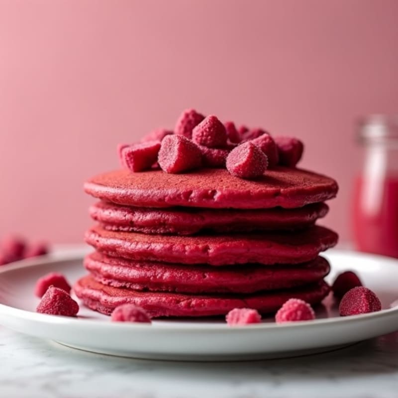 Fluffy Red Velvet Protein Pancakes