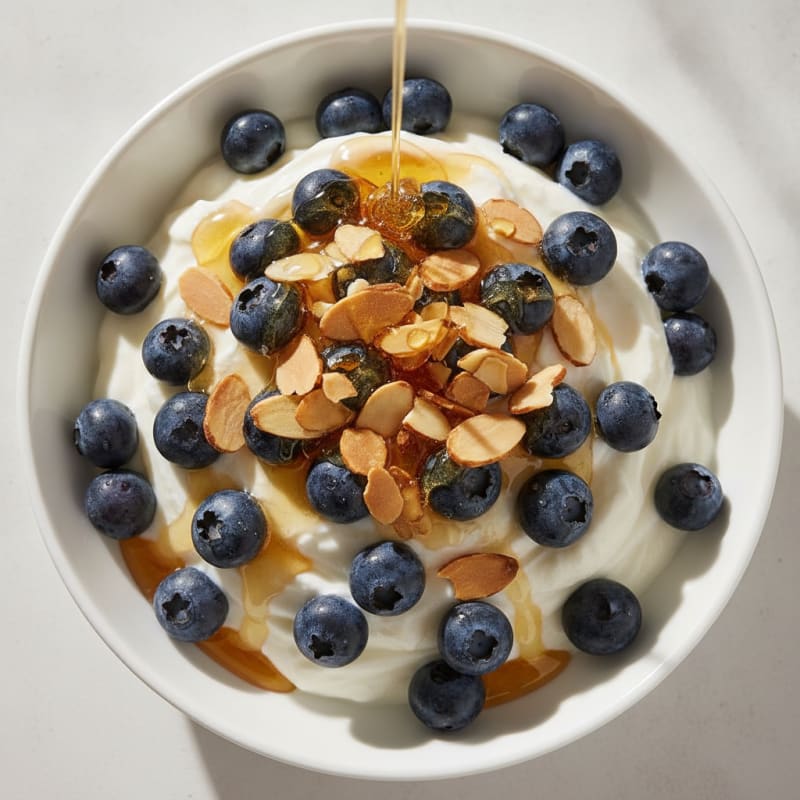 Creamy Greek Yogurt Parfait with Berries and Almonds
