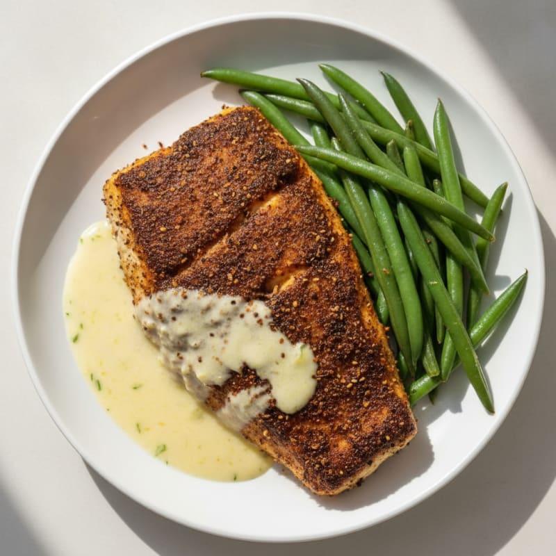 Cajun Blackened Catfish with Lemon Aioli