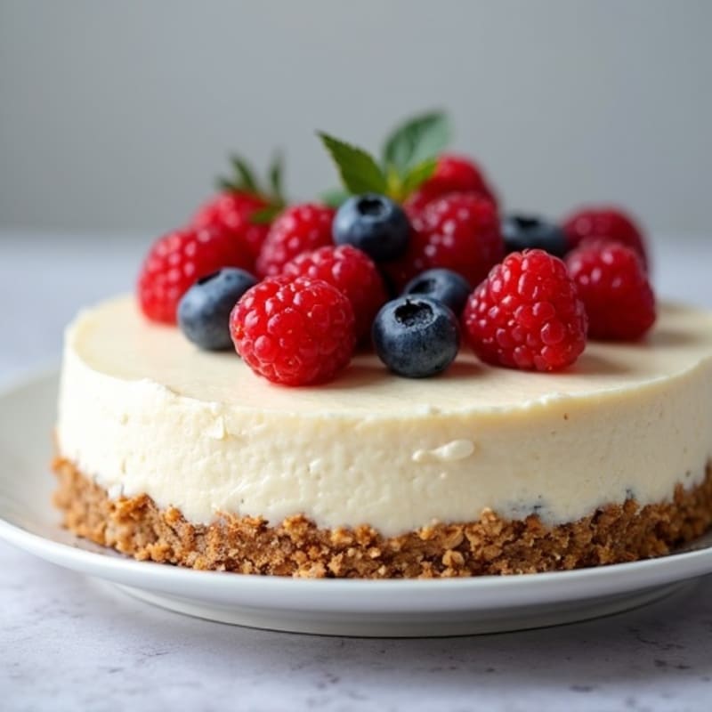 Creamy Protein Cheesecake with Mixed Berries