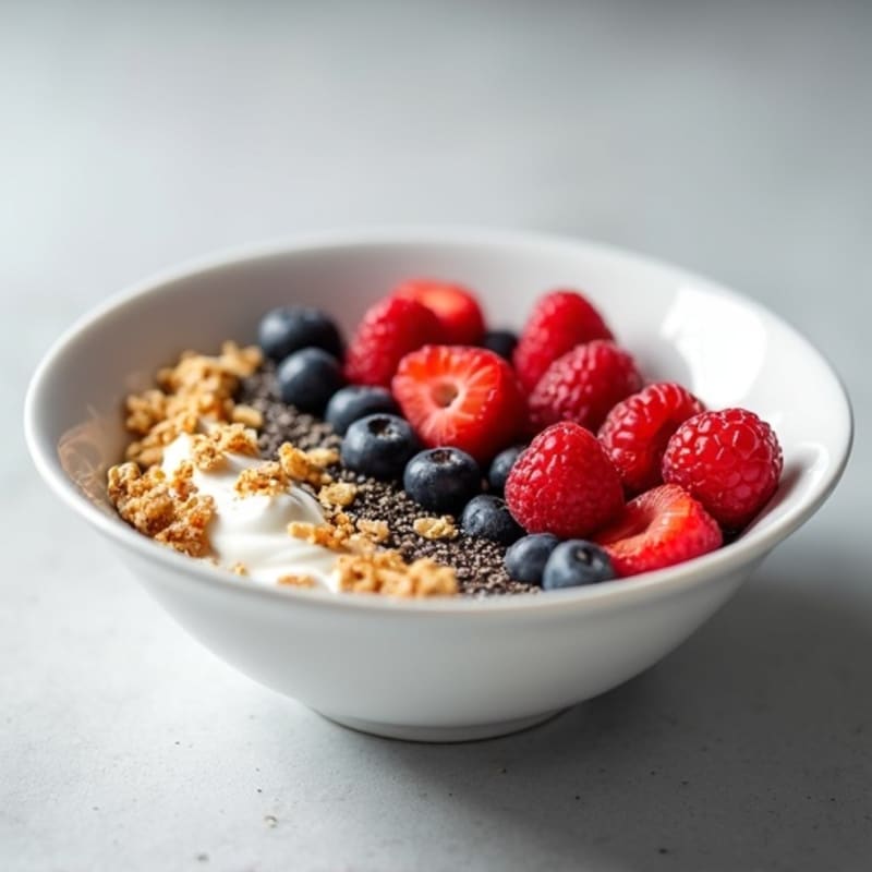 Creamy Greek Yogurt Bowl with Protein Granola and Berries