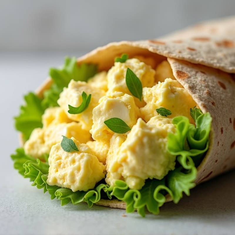 Healthy Creamy Egg Salad Whole Grain Wrap