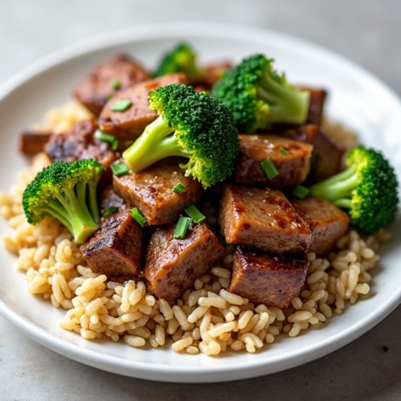 Lean Beef and Crispy Broccoli Stir-Fry with Brown Rice