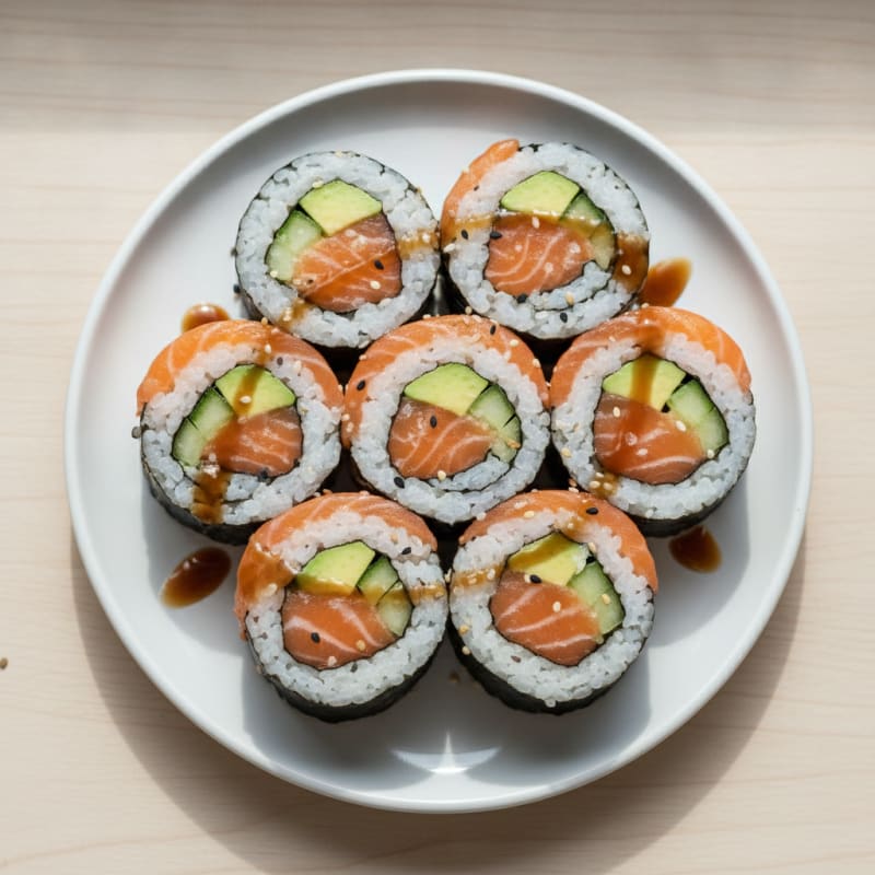 Salmon Avocado Sushi Rolls