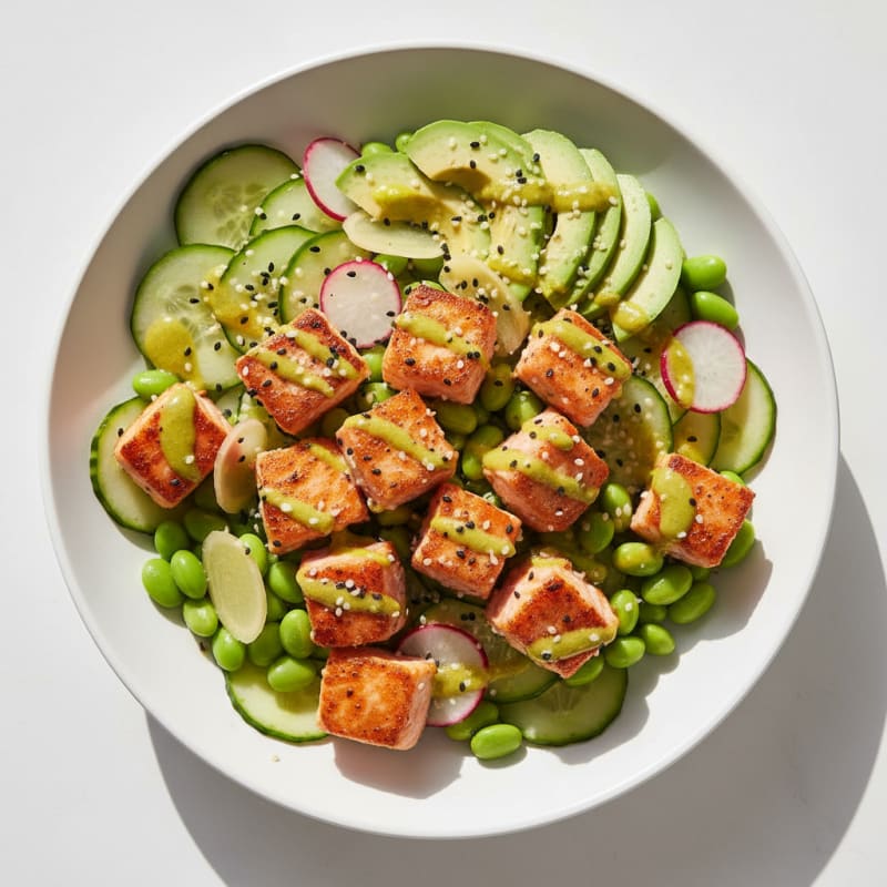 Zesty Salmon and Avocado Sushi Bowl