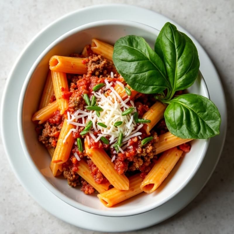 Healthy Baked Ziti with Lean Ground Beef and Spinach