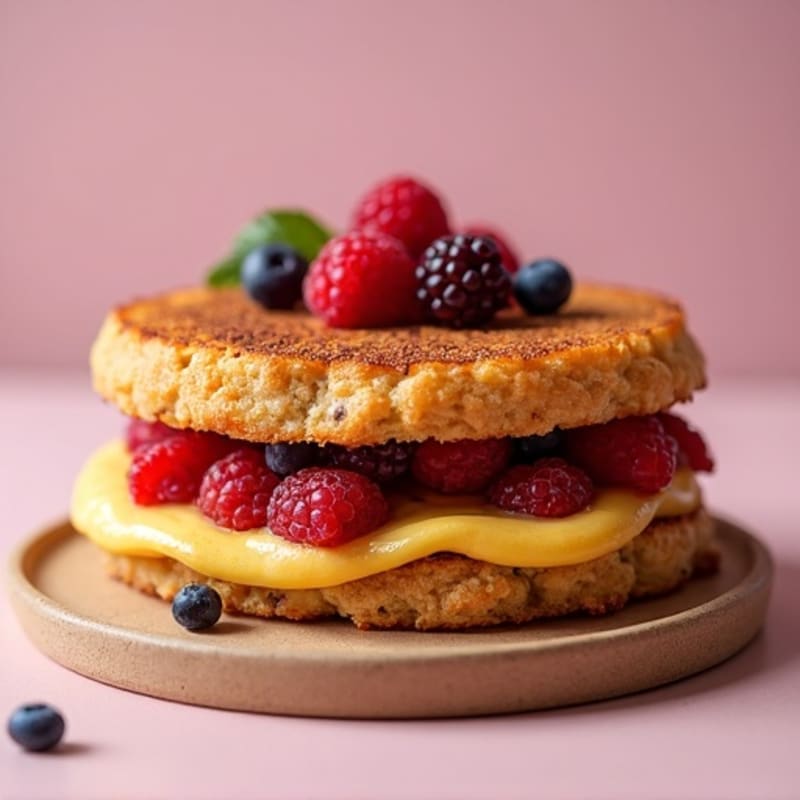 Crispy Air-Fried Almond Butter & Berry Sandwich