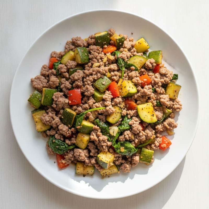 Savory Ground Beef and Zucchini Skillet