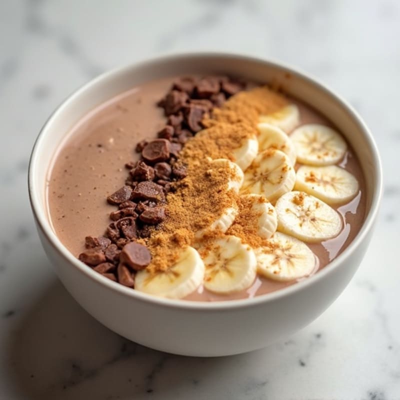 Creamy Peanut Butter Chocolate Protein Smoothie Bowl