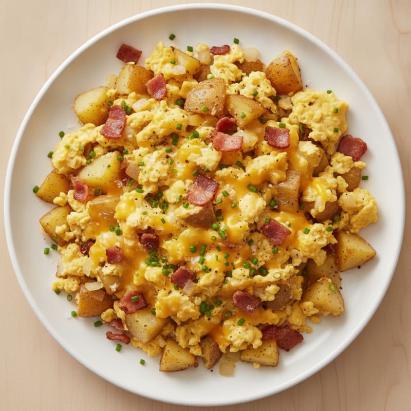 Classic Potato, Cheddar, and Bacon Scramble