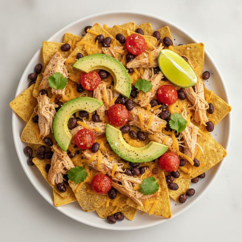 Loaded Chicken and Black Bean Nachos