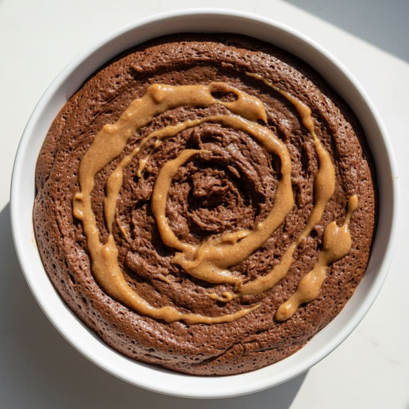Chocolate Protein Mousse with Peanut Butter Swirl