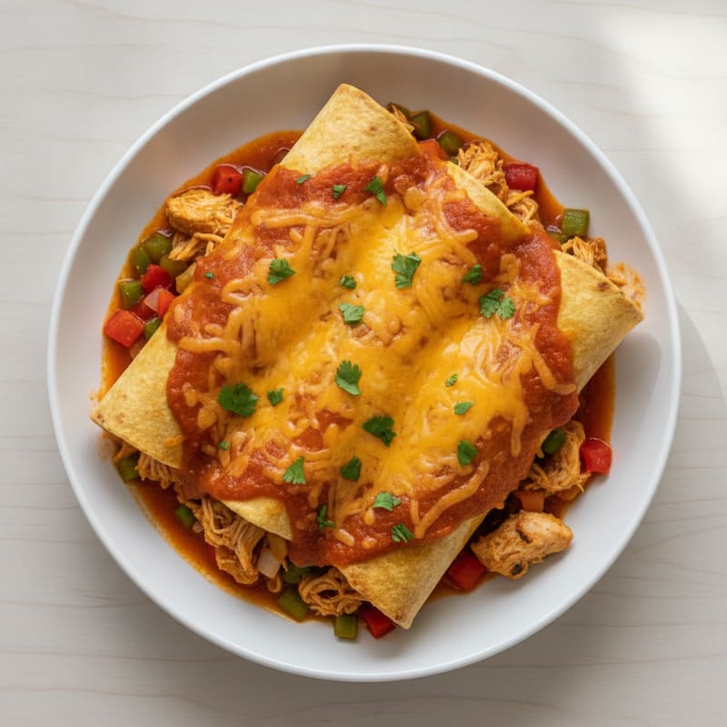 Chicken Enchiladas with Ranchero Sauce