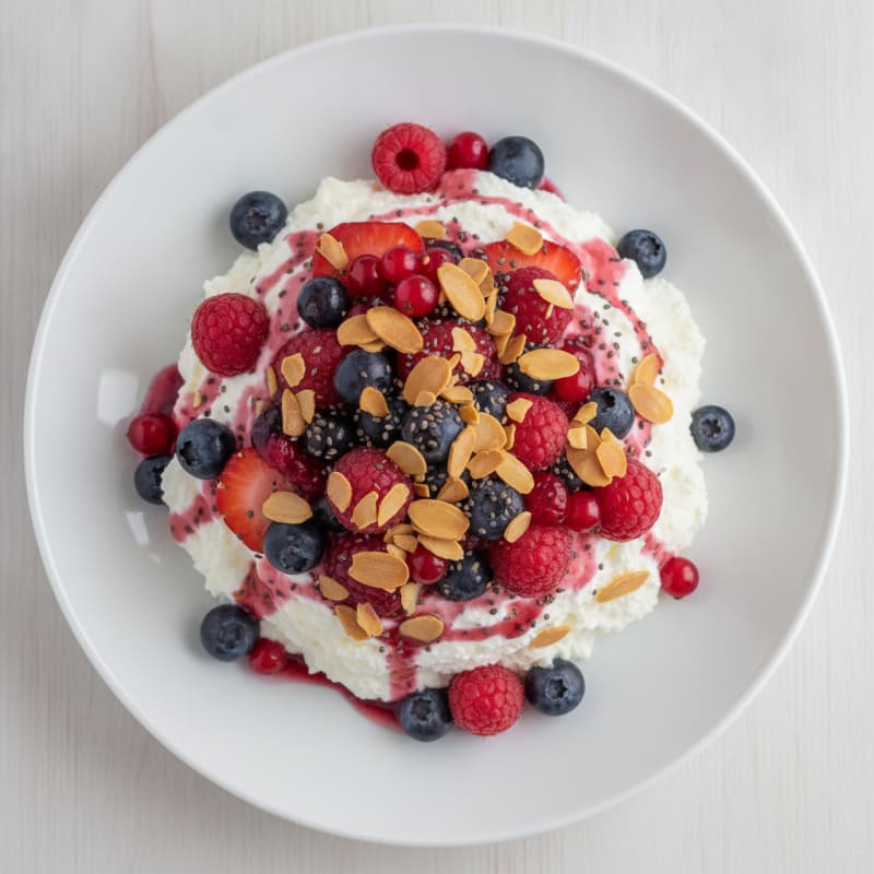 Silky Greek Yogurt Protein Mousse with Mixed Berries