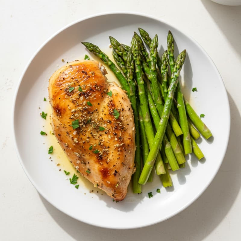 Lemon-Herb Roasted Chicken with Asparagus