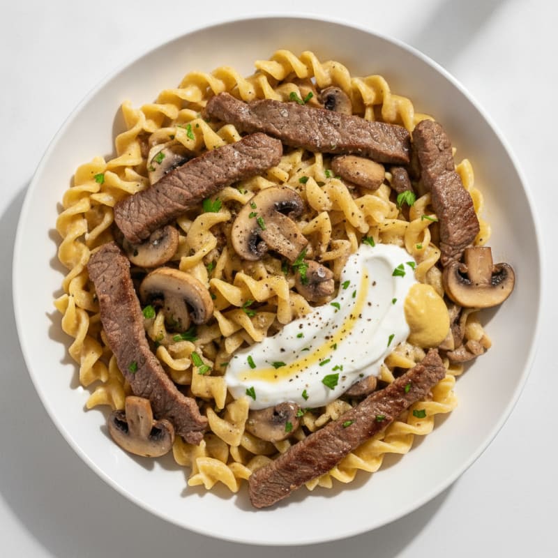 Classic Beef Stroganoff with Egg Noodles