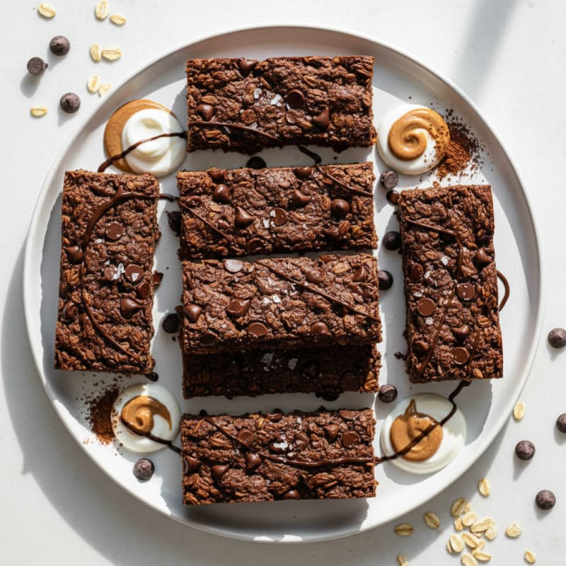 Chewy Dark Chocolate Protein Oat Bars