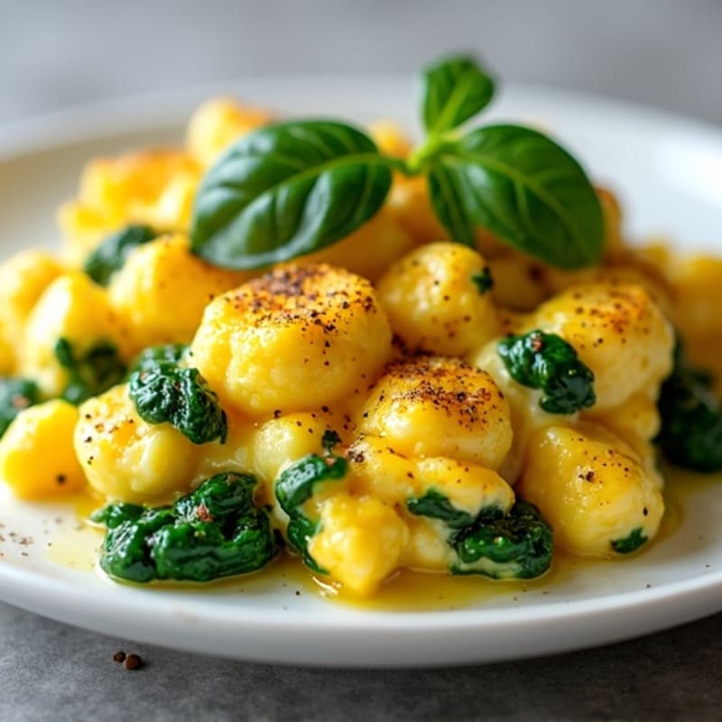 High-Protein Scrambled Eggs with Fresh Spinach