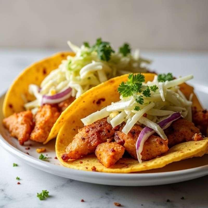 Spicy Chicken Tacos with Crunchy Cabbage Slaw
